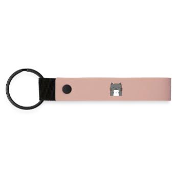 zwei Katzen I große und kleine Katze Geschenk - Matte PU Schlüsselanhänger - Rosa - Vorne