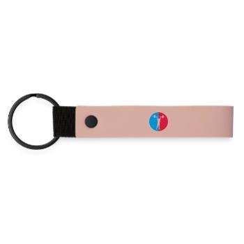 Strength training / Krafttraining / Musculation - Matte PU Schlüsselanhänger - Rosa - Vorne