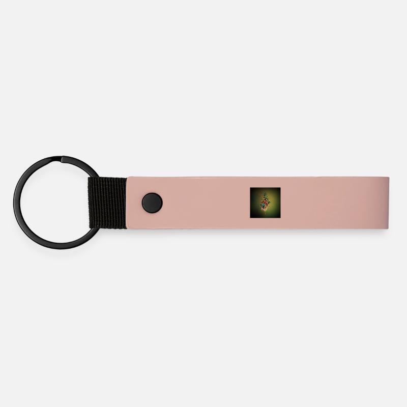 Serpent incroyable avec crâne et fleurs. - Porte-clés en PU mat - rose
