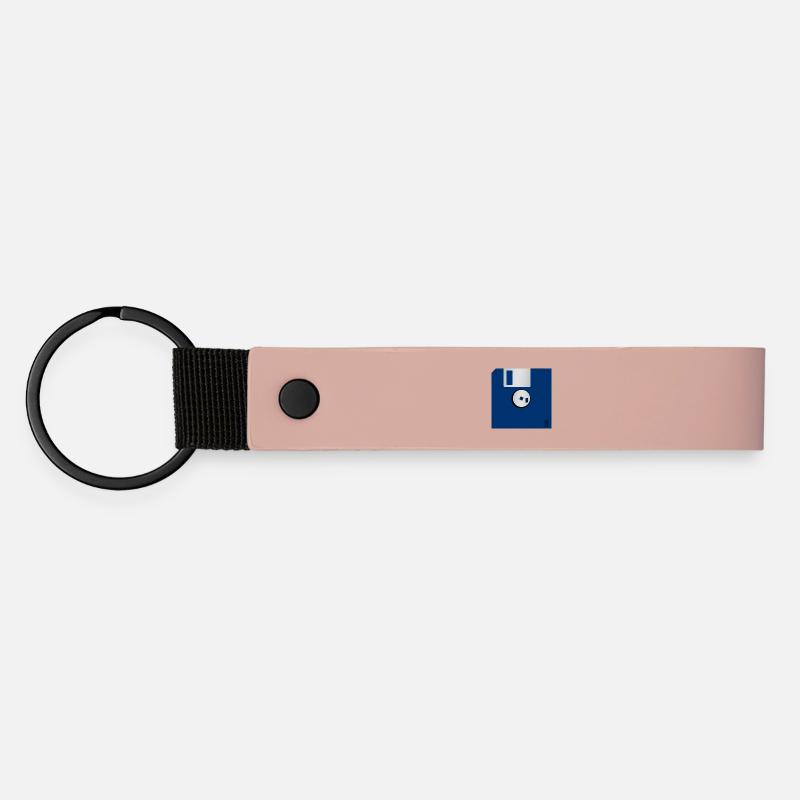Floppy disk - Matte Pu Keyring - pink