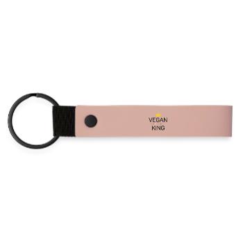 Veganer König - Matte PU Schlüsselanhänger - Rosa - Vorne