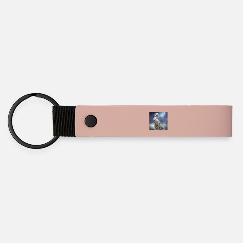 Wonderful elegant peacock - Matte Pu Keyring - pink