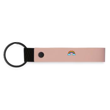 Homo Lgbt Regenbogen Gleichberechtigung Bisexuell - Matte PU Schlüsselanhänger - Rosa - Vorne