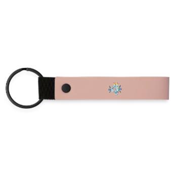 4. Children's birthday - FOUR - CROWN - BIRTHDAY - Matte Pu Keyring - pink - Front