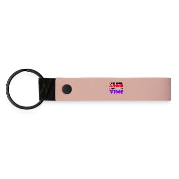 Anime Statement Cartoon Manga Comic Mangastyle - Matte Pu Keyring - pink - Front