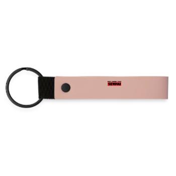 Anime Senpai Manga Statement Animation Mangastyle - Matte Pu Keyring - pink - Front