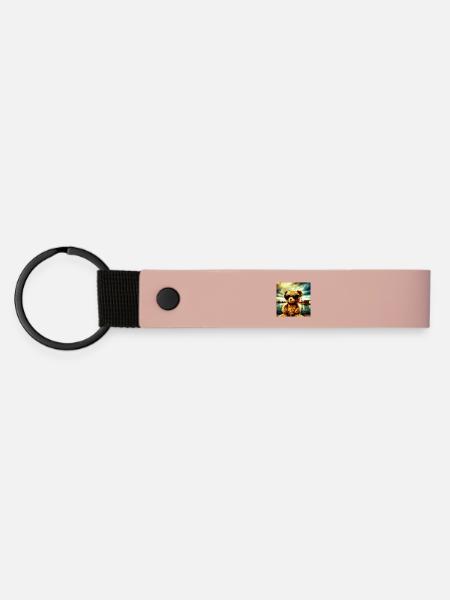 Teddy goes Wild - Matte PU Schlüsselanhänger - Rosa