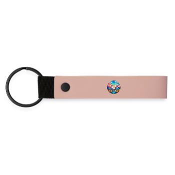 Rennrad in märchenhaften Farben - Matte PU Schlüsselanhänger - Rosa - Vorne