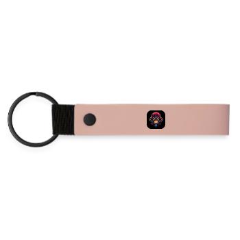 Singe en colère avec casquette en coloré - Porte-clés en PU mat - rose - Devant