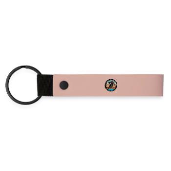Silhouette de terrain rétro - Porte-clés en PU mat - rose - Devant