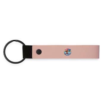 Quokka Australian Surfing Design - Matte Pu Keyring - pink - Front
