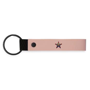 Seestern - Matte PU Schlüsselanhänger - Rosa - Vorne