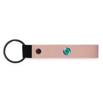 Four-leaf clover - Matte Pu Keyring - pink - Front
