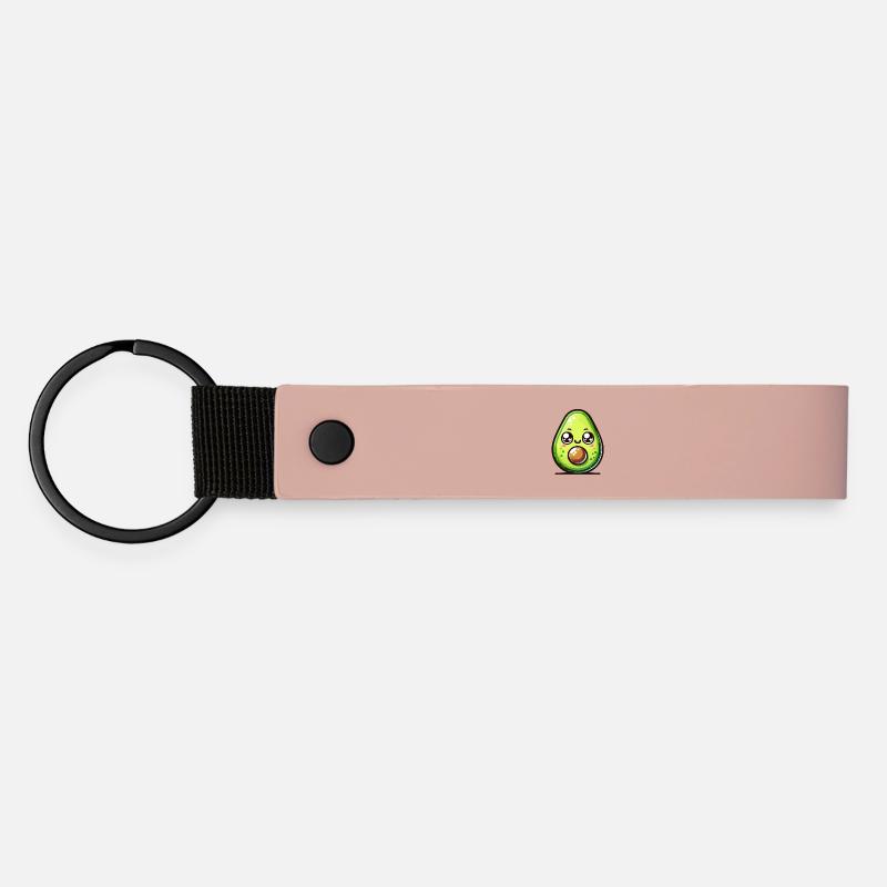 Avocado Adore: Das süßeste Stück Leben - Matte PU Schlüsselanhänger - Rosa