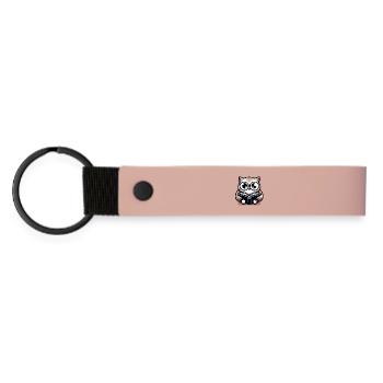 Wise Owl Reader Bookish Charm - Matte Pu Keyring - pink - Front