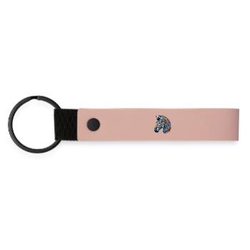 Zebra - Matte PU Schlüsselanhänger - Rosa - Vorne