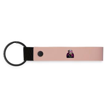 Deutsch Drahthaar Gangsta Gangster Hund Geschenk - Matte PU Schlüsselanhänger - Rosa - Vorne