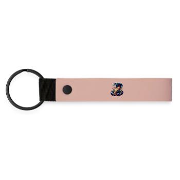 motif serpent Cobra dynamique et coloré - Porte-clés en PU mat - rose - Devant