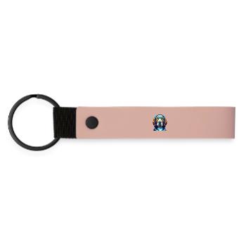 Bracco Italiano Dog Breed Colorful Cartoon Kawaii - Matte Pu Keyring - pink - Front