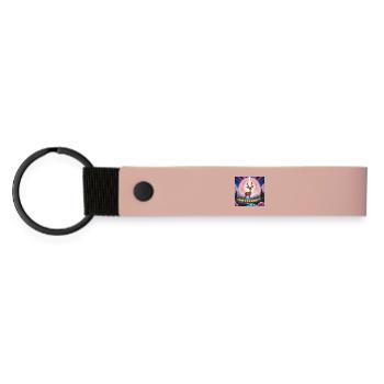 Cerf avec arc-en-ciel - Porte-clés en PU mat - rose - Devant