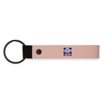 Deer on the mountain - Matte Pu Keyring - pink - Front