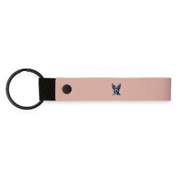 Toy Fox Terrier Dog Breed Colorful Cartoon Kawaii - Matte Pu Keyring - pink - Front
