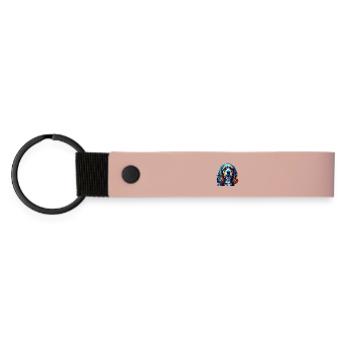 Cocker américain Spaniel Chien Race Dessin animé Kawaii - Porte-clés en PU mat - rose - Devant