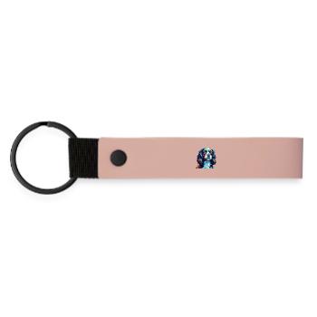 Saint Usuge Epagneul Chien Race Dessin Animé Kawaii - Porte-clés en PU mat - rose - Devant