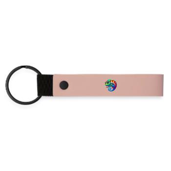Chamäleon - Matte PU Schlüsselanhänger - Rosa - Vorne