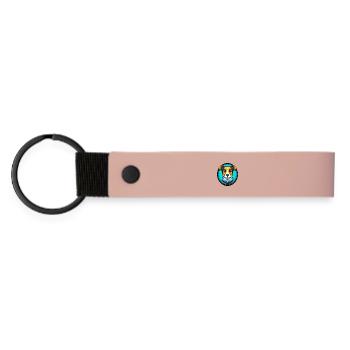 Jack Russell Terrier Hund Bunte Kawaii Karikatur - Matte PU Schlüsselanhänger - Rosa - Vorne