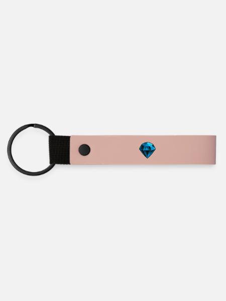 Kostbarer blauer Saphir Edelstein - Matte PU Schlüsselanhänger - Rosa