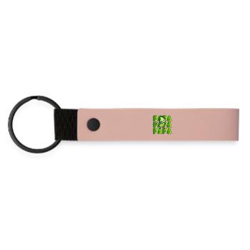 PAPA MÜDE - GURKENSALAT GURKEN GEWÜRZGURKEN - Matte PU Schlüsselanhänger - Rosa - Vorne
