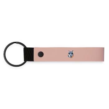 Husky with sunglasses - Matte Pu Keyring - pink - Front