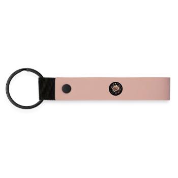 Rose im Diamantkranz - Rose Diamant Edelstein - Matte PU Schlüsselanhänger - Rosa - Vorne