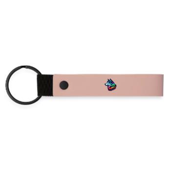 Wolf - Matte Pu Keyring - pink - Front