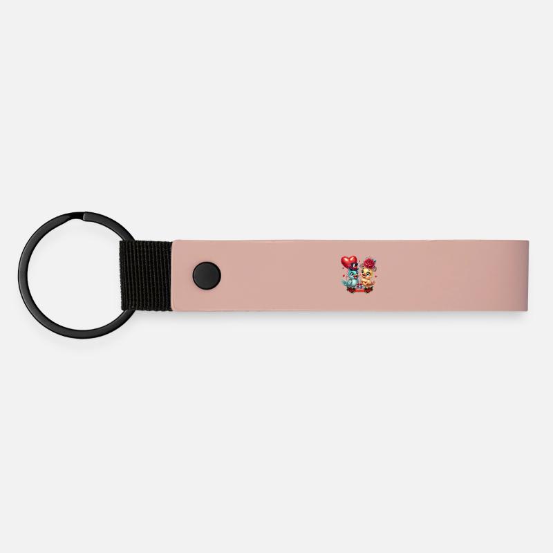 Heart Balloon and Rose Magic - Matte Pu Keyring - pink