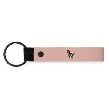 Dinosaure - Porte-clés en PU mat - rose - Devant