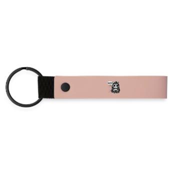 Meow Groove Cat Pullover Hoodie - Matte Pu Keyring - pink - Front