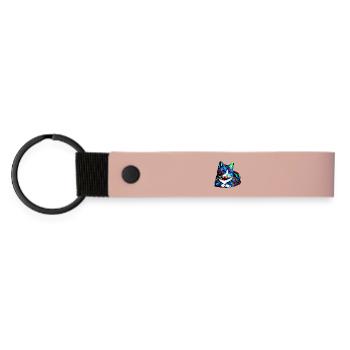 Katze - Matte PU Schlüsselanhänger - Rosa - Vorne