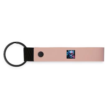 Domo arigato skull - Matte Pu Keyring - pink - Front