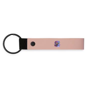 Dinosaur im Weltraum Astronaut Design - Matte PU Schlüsselanhänger - Rosa - Vorne