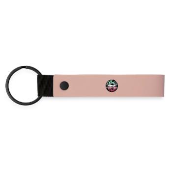 Retro Flamingo Sunset - Matte Pu Keyring - pink - Front