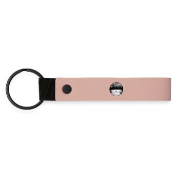 Pêcheurs dans un cadre naturel calme – style silhouette - Porte-clés en PU mat - rose - Devant