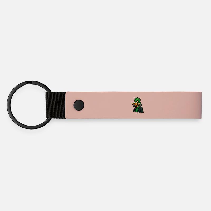 Frankenquack – Crazy Halloween Duck - Matte Pu Keyring - pink