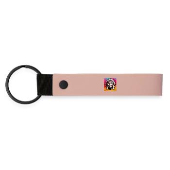 Amérindien Américain - Porte-clés en PU mat - rose - Devant