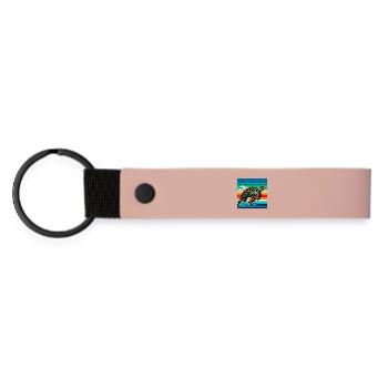 Schildkröte - Matte PU Schlüsselanhänger - Rosa - Vorne