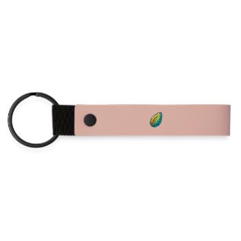 Illustration de Papaye Colorée Tripartite - Porte-clés en PU mat - rose - Devant