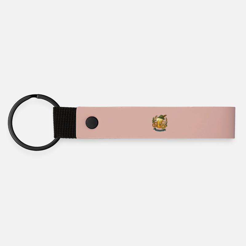 Bier Krug & Lebkuchen Design - Matte PU Schlüsselanhänger - Rosa
