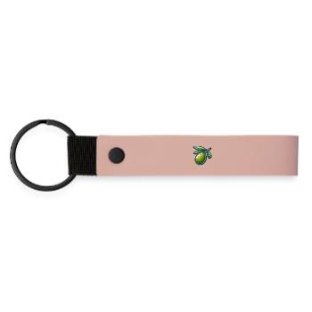 Olivenzweig-Muster für Naturkleidung - Matte PU Schlüsselanhänger - Rosa - Vorne