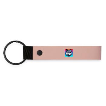 Wolf - Matte Pu Keyring - pink - Front